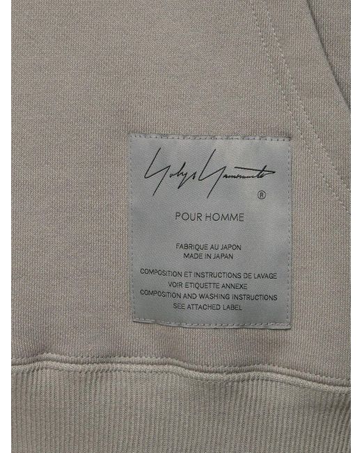 Sudadera de algodón con capucha Yohji Yamamoto de hombre de color Gray