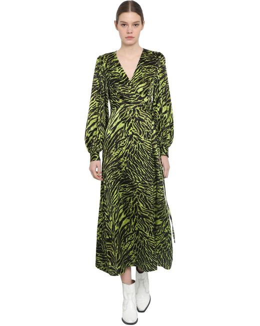 patterned satin dress