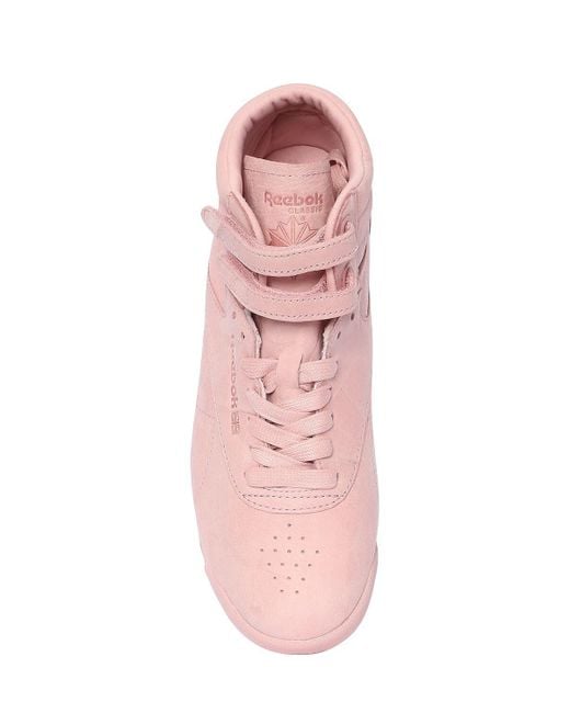 pink reebok high tops