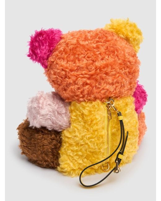 Moschino Orange Teddy Item Bag Mohair Backpack