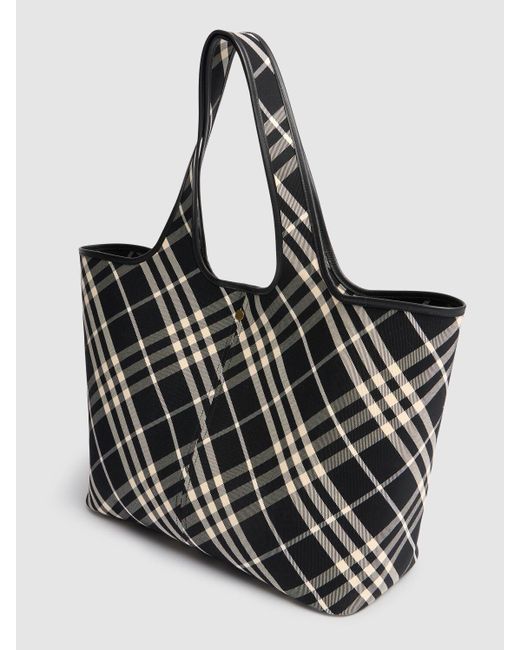 Burberry Black Medium Tote Aus Canvas "e/w"