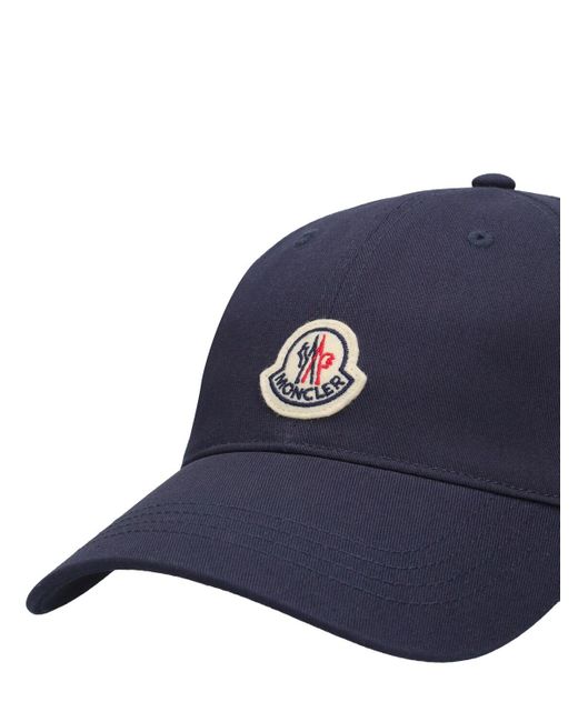 Cappello baseball in cotone con logo ricamato di Moncler in Blue da Uomo