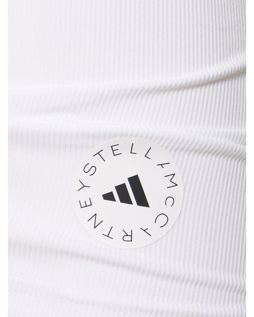 Adidas By Stella McCartney White Geripptes Tanktop