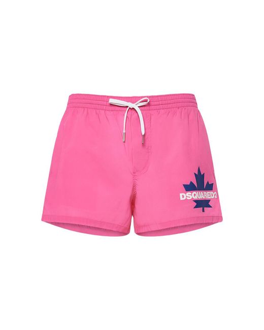 DSquared² Pink Logo Swim Shorts for men