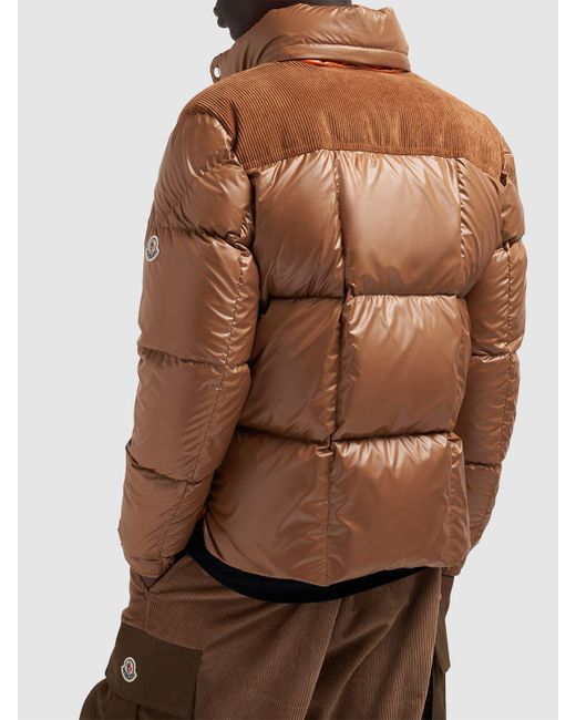 Moncler Brown Ain Recycled Shiny Tech Down Jacket for men