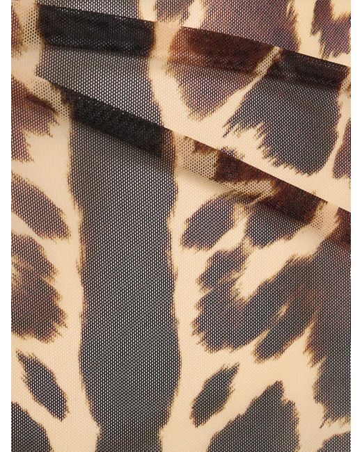 Robe longue imprimé animalier à col rond WeWoreWhat en coloris Metallic