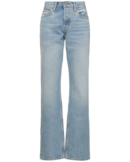 Re/done Blue Easy Straight Cotton Denim Jeans