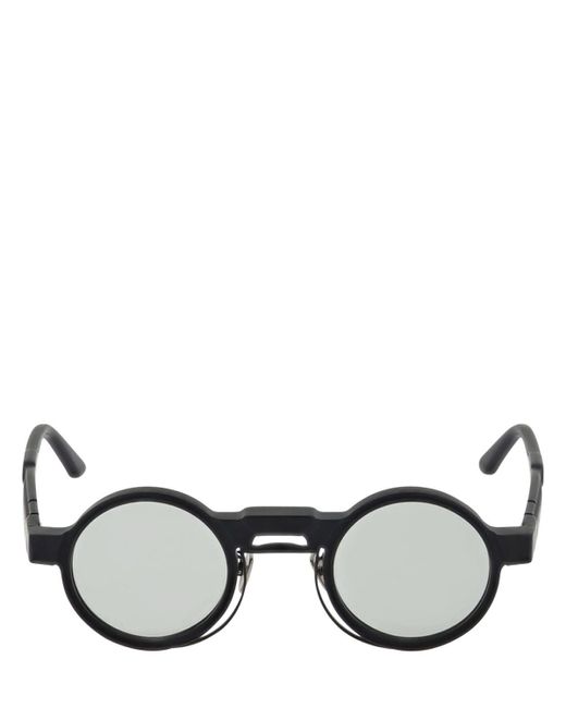 Kuboraum Black N3 Double Frame Round Acetate Sunglasses