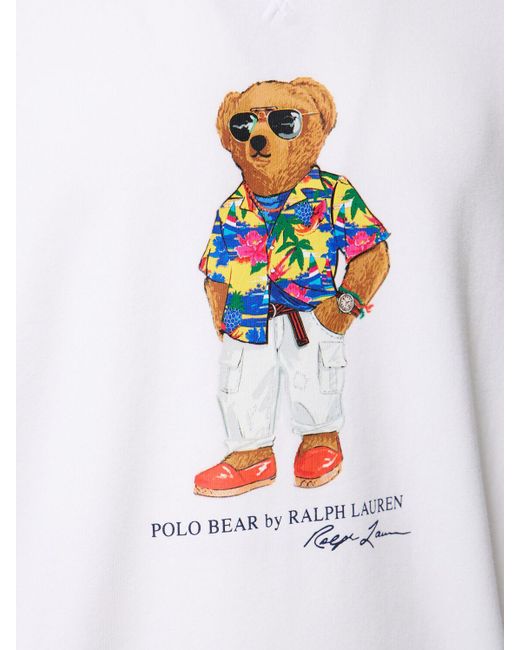 Felpa beach club bear di Polo Ralph Lauren in White da Uomo