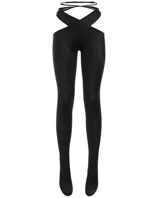 Wolford Mugler X Cutout Lace Up Tights in Black Lyst Canada