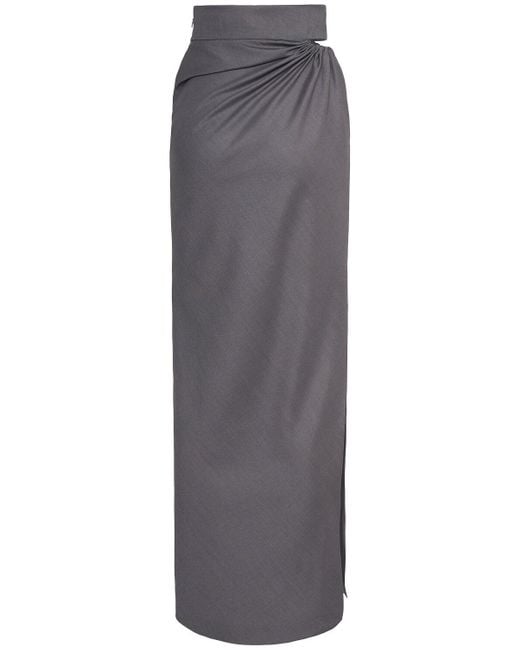 Max Mara◆NAVONA◆ウエストラップロングスカート max-mara-Grey-Navona-Wrap-