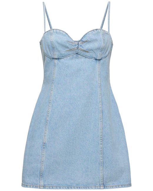 Magda Butrym Blue Cotton Denim Mini Dress