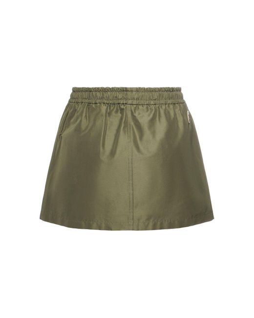 Moncler Green Taffeta Mini Skirt