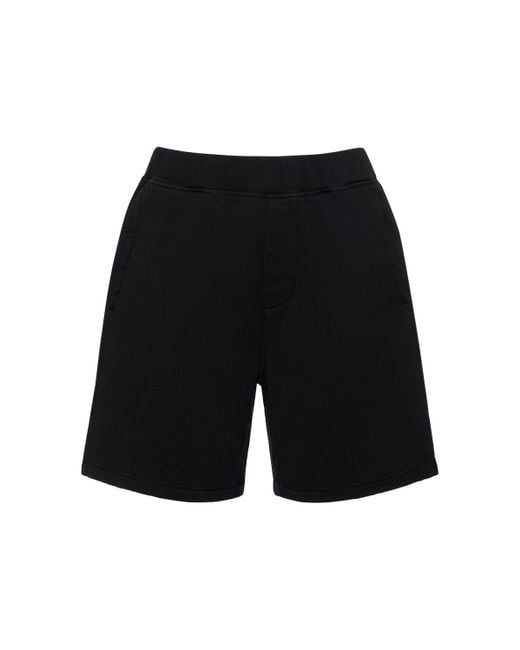 DSquared² Black Relaxed Cotton Sweat Shorts for men