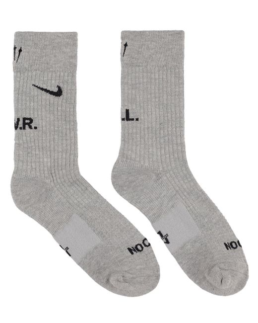 Nike Gray Pack Of 3 Nocta Crew Socks