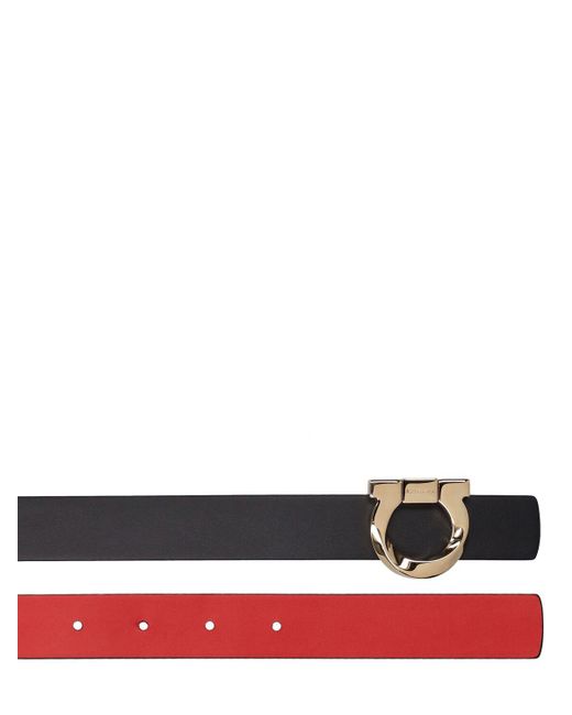 Ferragamo White 2.5cm Reversible Leather Belt