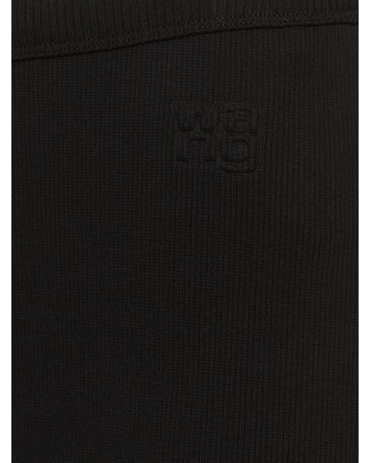 Alexander Wang Black Cotton Maxi Skirt W/embossed Logo