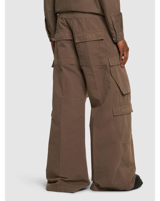 Rick Owens Brown Double Cargo Jumbo Belas Cotton Pants for men