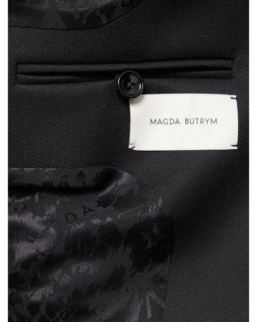 Giacca cropped doppiopetto in lana di Magda Butrym in Black