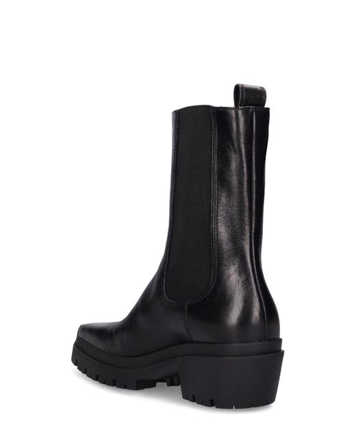 Alexander Wang Black 45Mm Terrain Crackled Leather Ankle Boot