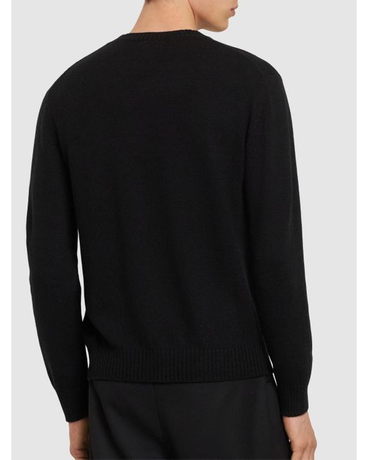 Jil Sander Black Extra Fine Knit Wool Sweater for men