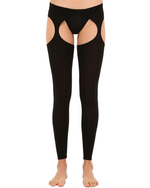Kiki de Montparnasse Black Ouvert-leggings Aus Stretch