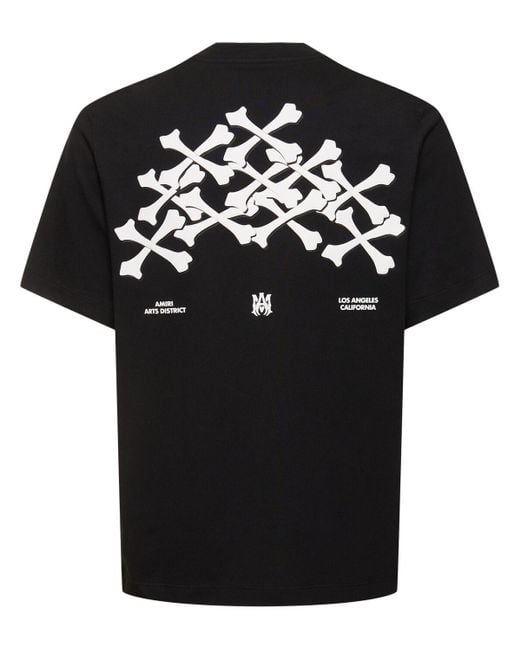 Amiri Black Bones Stacked Cotton T-shirt for men