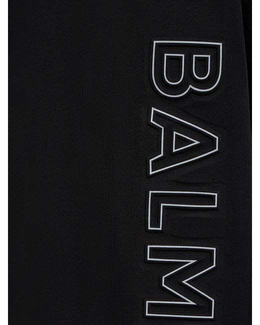 Balmain T-shirt Aus Baumwolle Mit Logoprägung in Black für Herren