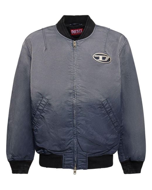 DIESEL Blue Oval-D Garment Dyed Bomber Jacket for men