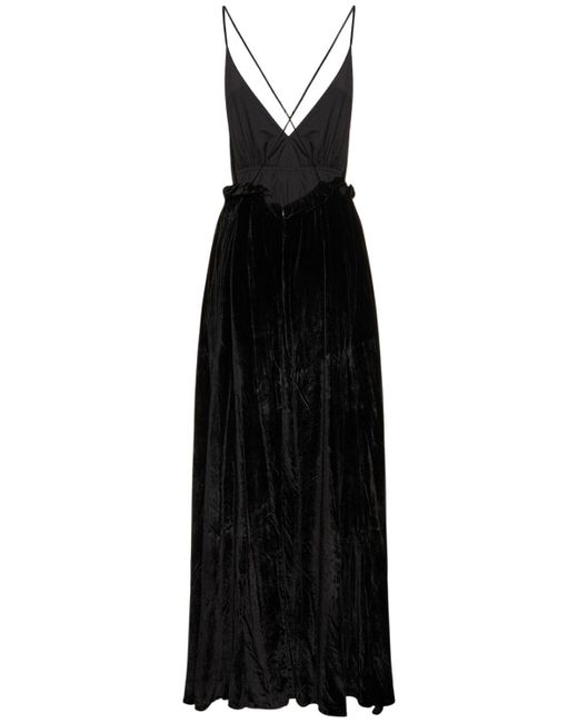 Ulla Johnson Black Langes Kleid Aus Viskose Und Seide "lavinia"