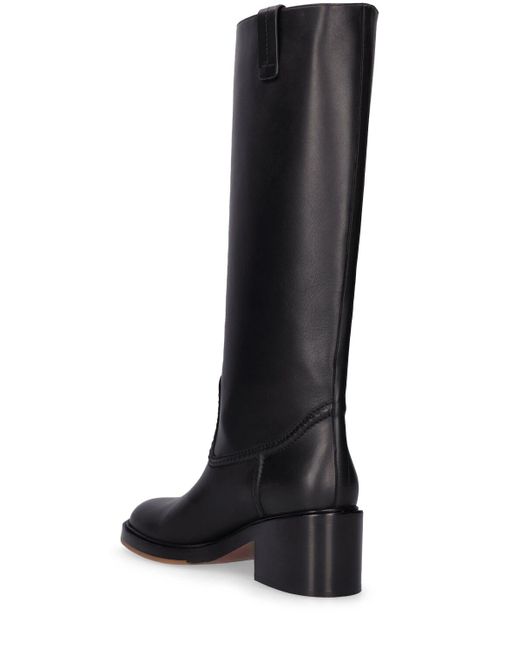 Chloé Black 60Mm Mallo Leather & Shearling Boots