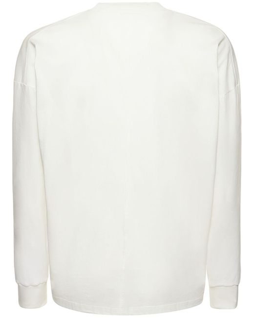 Camiseta de algodón con manga larga The Row de hombre de color White