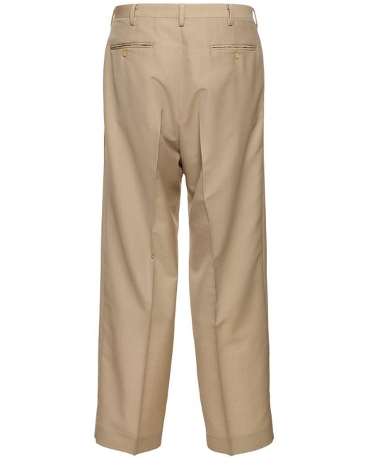 Tropical pantalones anchos de lana y mohair Auralee de hombre de color Natural