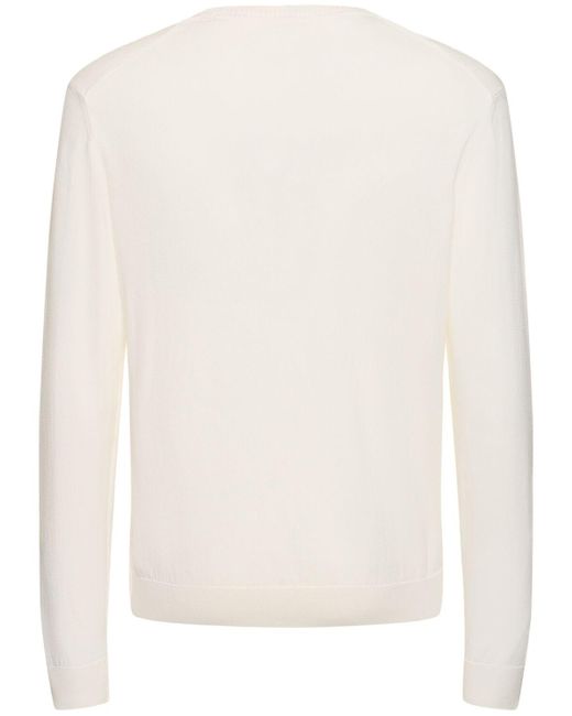 Suéter de algodón con cuello redondo Napapijri de hombre de color White