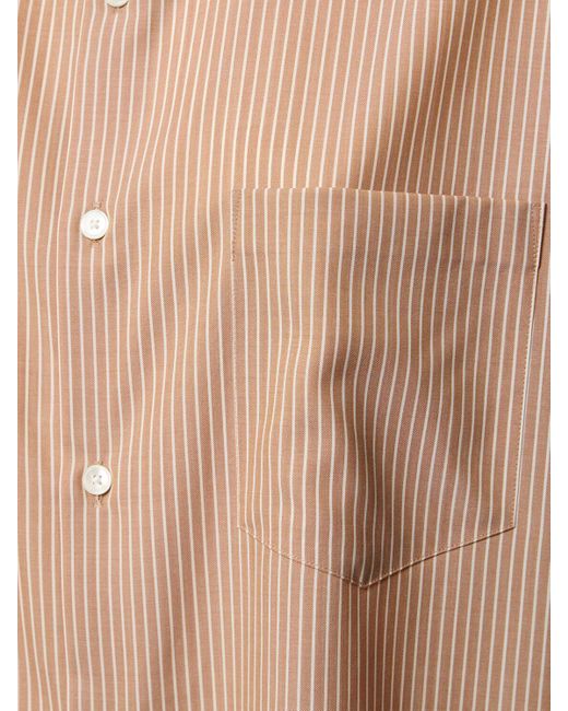 Auralee Natural Super Fine Wool Striped Shirt