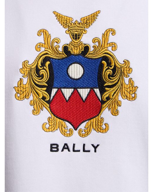 Sweat-shirt en coton à col ras-du-cou Bally pour homme en coloris White