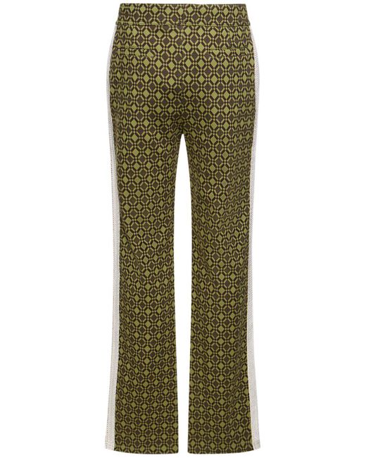 Pantaloni in misto cotone jacquard di Wales Bonner in Green da Uomo