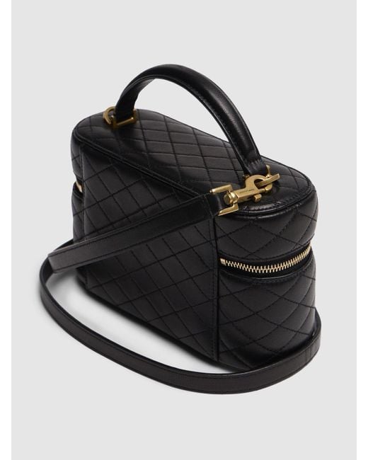 Saint Laurent Black Gaby Leather Vanity Bag W/ Strap