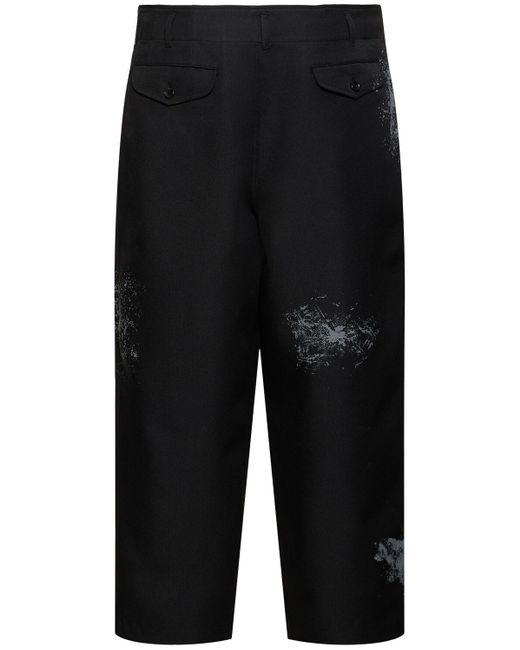 Comme des Garçons Black Pleated Printed Twill Pants for men