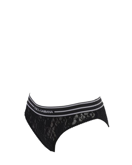 Dolce And Gabbana Logo Band Lace Underwear In Black Lyst 