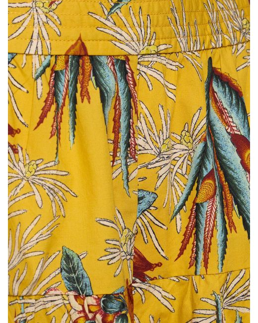 Ulla Johnson Yellow Elsie Printed Cotton Shorts