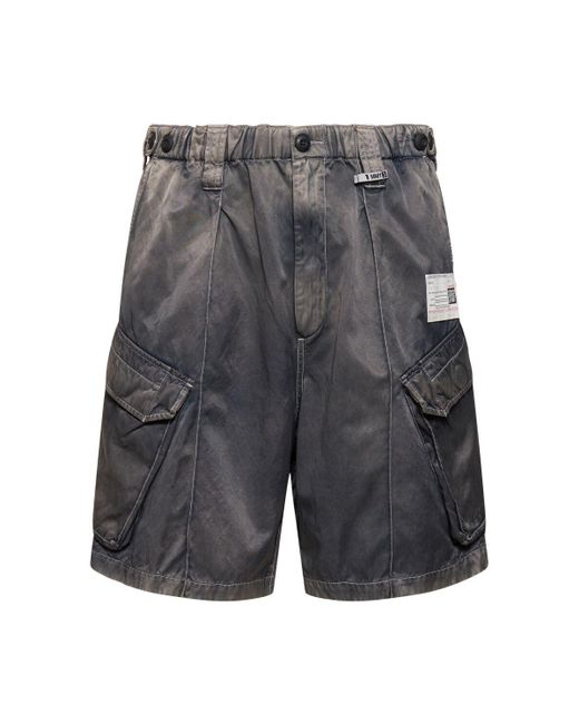 Maison Mihara Yasuhiro Gray Faded Twill Cargo Shorts for men