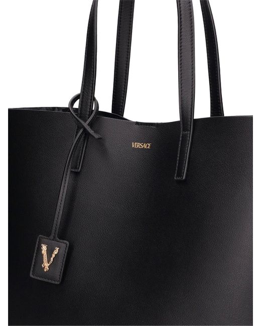 Versace Black Leather Tote Bag