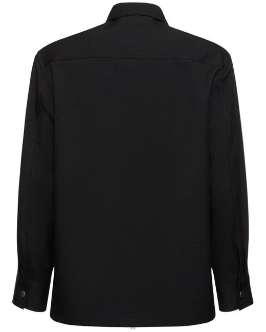 Camisa de gabardina con cremallera Jil Sander de hombre de color Black