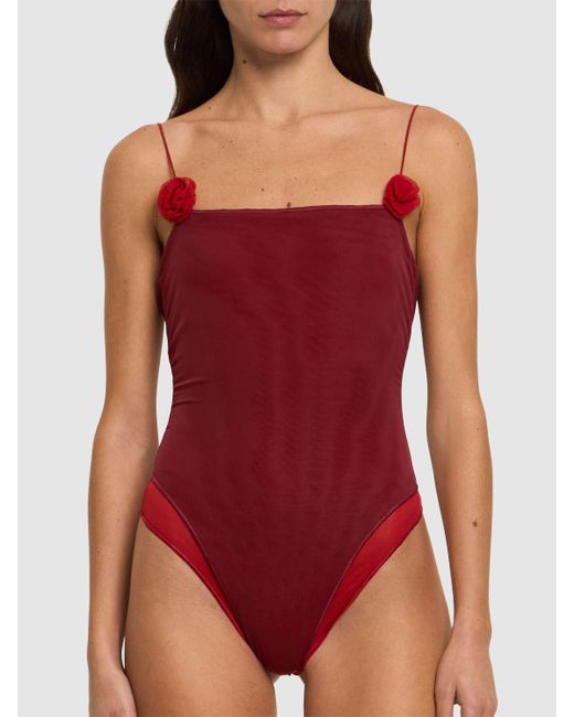 Oseree Red Badehose Aus Rosa Mesh