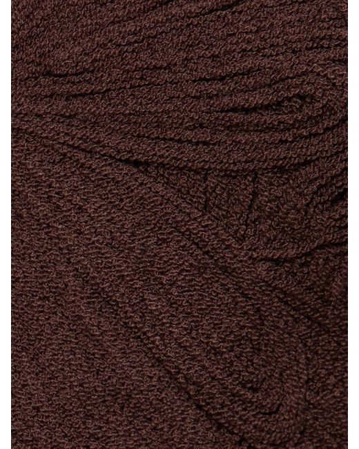 Cardigan cropped in maglia di misto cotone di Blumarine in Brown