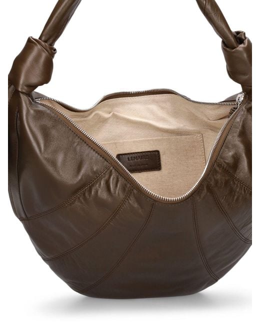 Lemaire Brown Fortune Croissant Leather Shoulder Bag