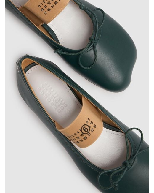 MM6 by Maison Martin Margiela Green 10Mm Leather Ballerina Flats Gables