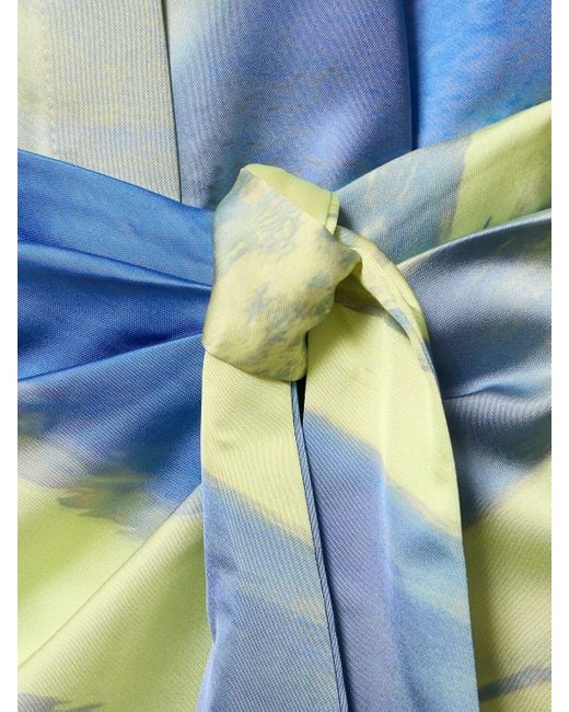 Robe chemise courte imprimée larson Jonathan Simkhai en coloris Blue