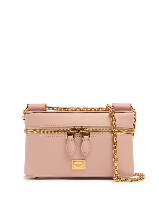Dolce & Gabbana Pink Damen Kosmetiktasche Aus Leder